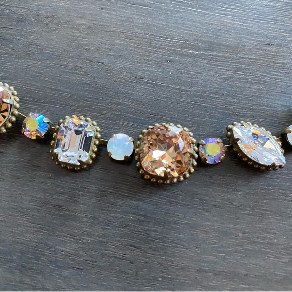 Vintage Signed Sorrelli Multi Shaped Crystal Choker Necklace - Picture 3 of 5